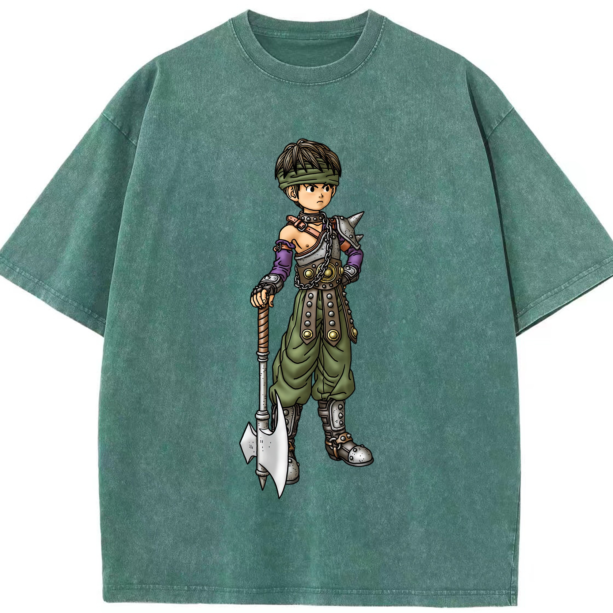 （画像用） ドラゴンクエスト Doragon Kuesuto Dragon Quest 綿100% ヴィンテージ風 半袖Tシャツ（フロントプリント）